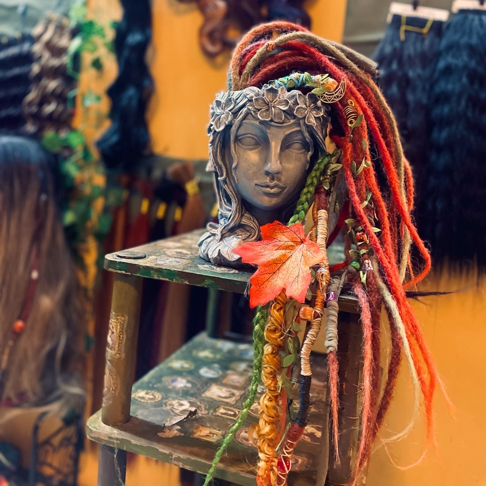 Fall crow witchy fairy queen dreadlocks ponytail